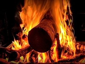 Burning Yule Log