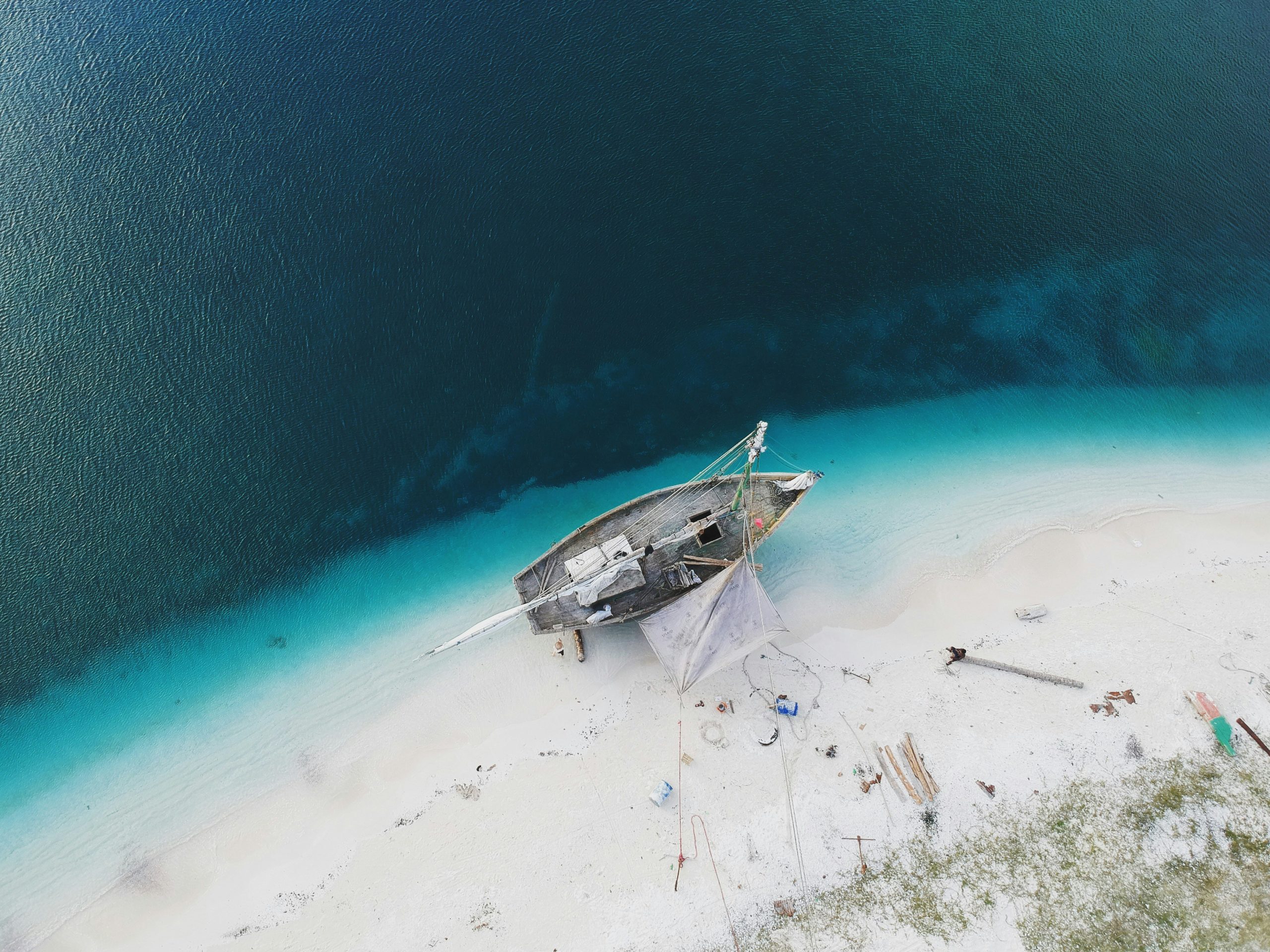 Beached boat